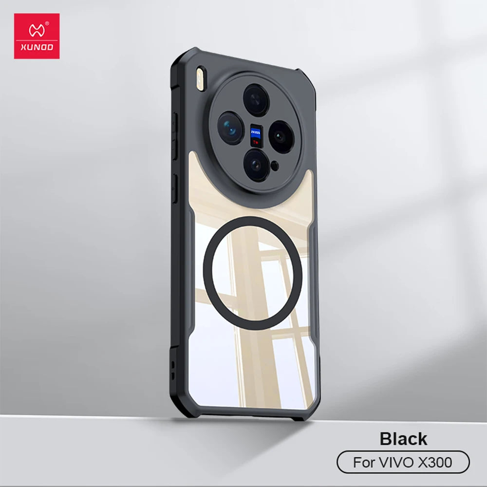 XUNDD Case For VIVO X300 X300 Pro X300 Ultra Shockproof Airbag Cover with Magnetic Stand Kickstand PC+TPU Clear Funda Capinha