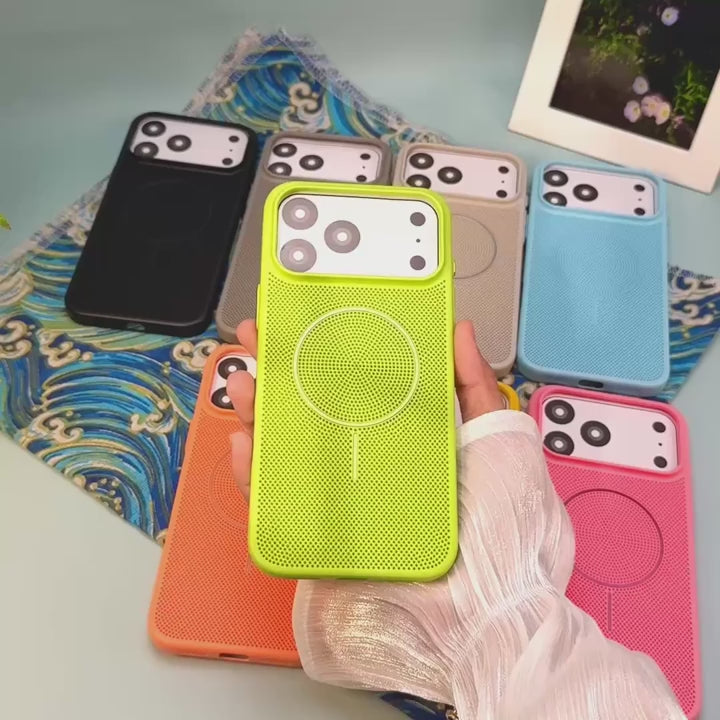 New Heat Dissipation Mesh For Magsafe Magnetic Phone Case For iPhone 17 Air 16 15 14 Plus 13 12 11 Pro Max Wireless Charge Cover